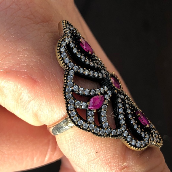 Turkish handmade vintage silver women ring 9 - Picture 2 of 7